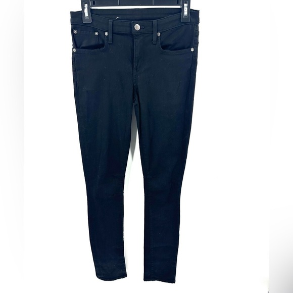 Helmut Lang Black Jeans Sz 26 Stretch Denim Pants Skinny Fit Full Length - Picture 2 of 12